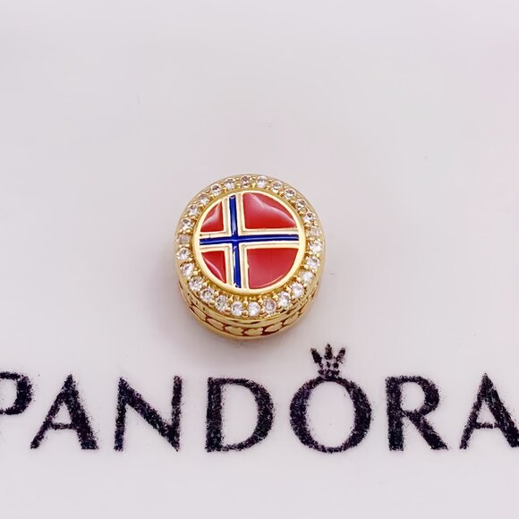Pandora Jewelry - Pandora NORWAY Flag pendant Gold-Plated